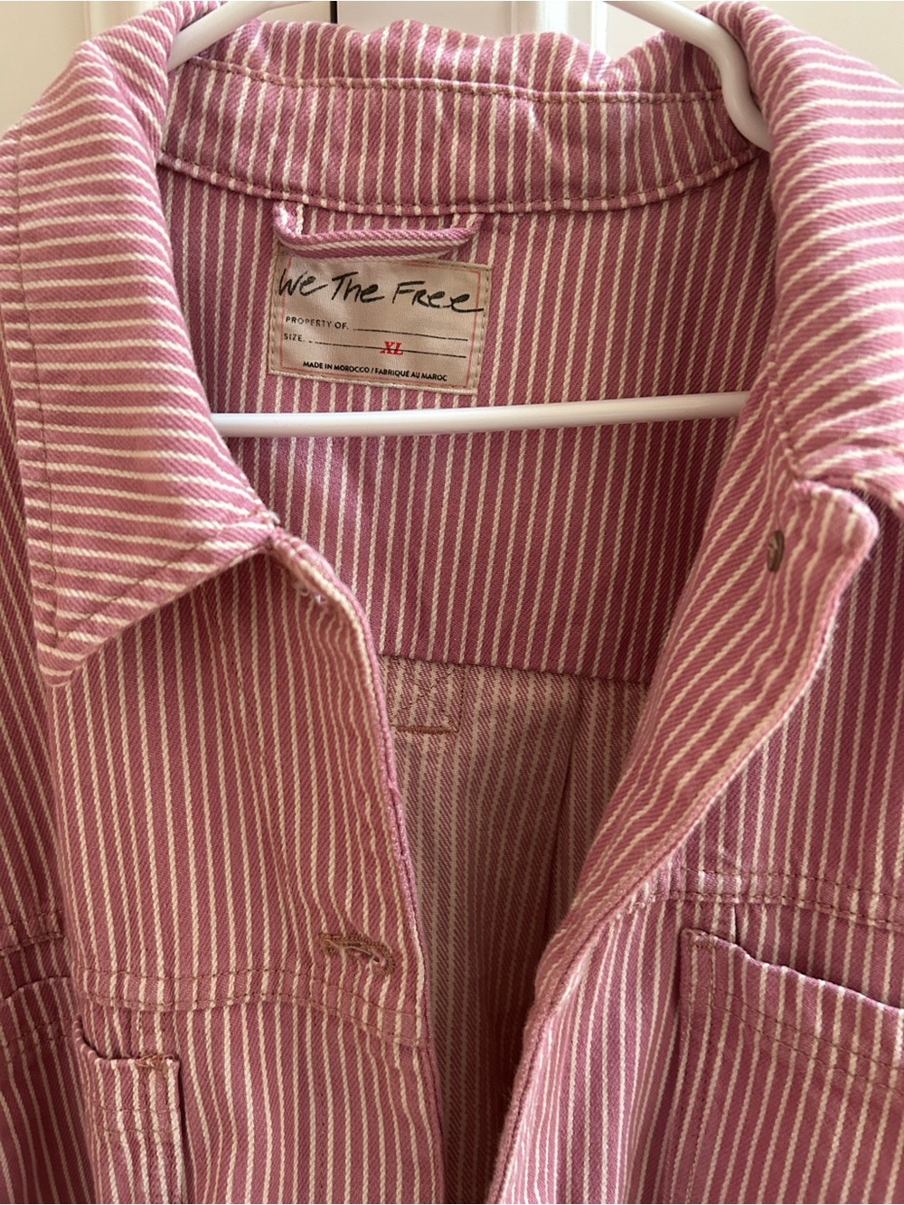 NWOT We The Free Opal Swing Jacket with Pink and White Stripes - Picture 2 of 3